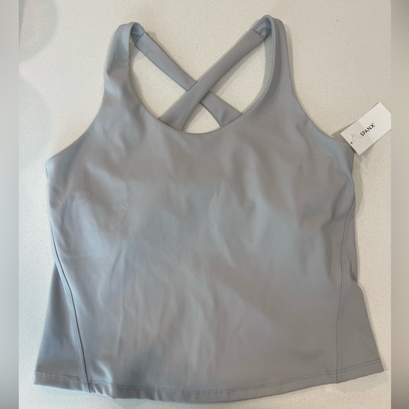SPANX Light Gray Activewear Top - Picture 1 of 4